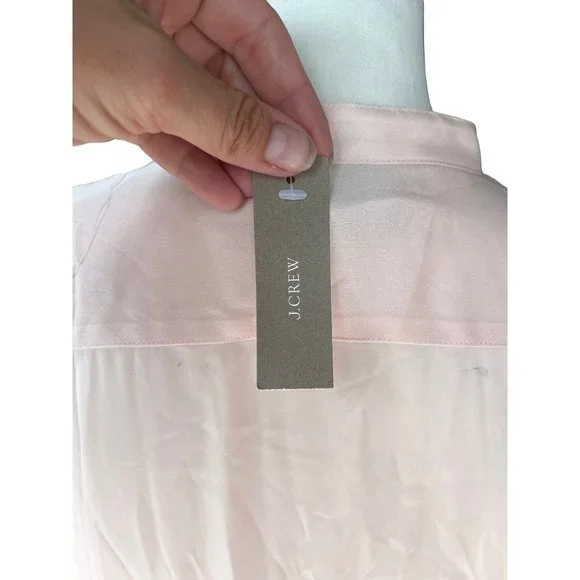 NWT J. Crew Stretch Tailored Bodysuit Silk Light Shell Size 12